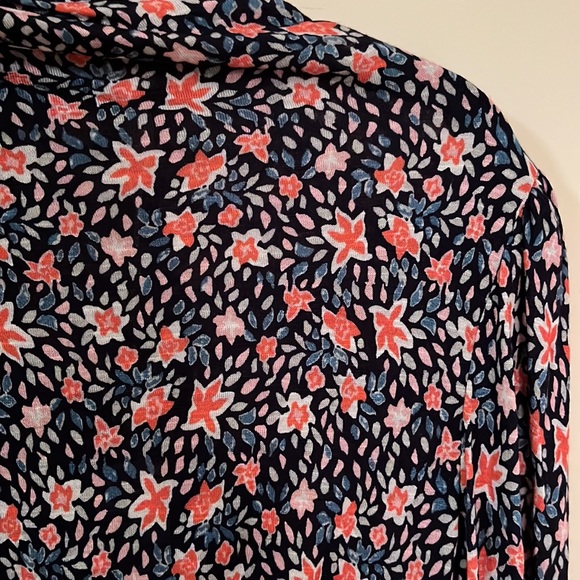 Rebecca Taylor Twilight Jersey Dress Long Sleeve Dark Navy Floral NWT - Picture 5 of 9